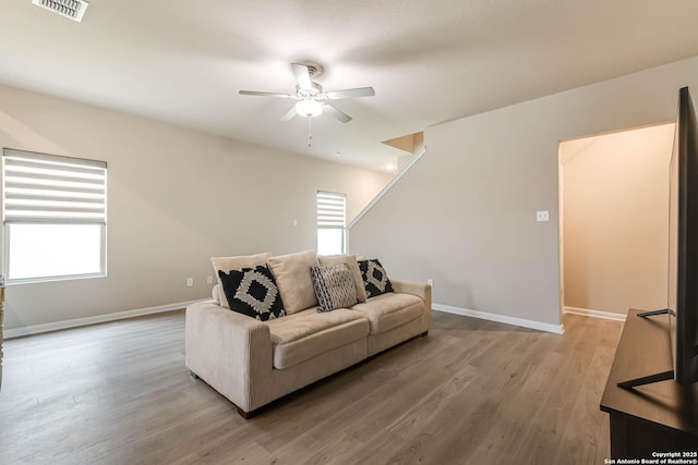13609 Mineral Wl, San Antonio, TX 78253 - living room with ceiling fan and light wood-style floors