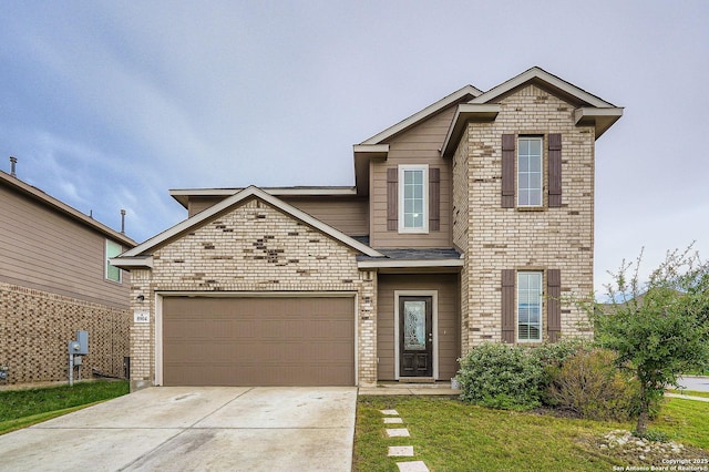 8904 Portobello Way, Converse, TX 78109 - traditional home featuring concrete driveway, an attached garage, brick siding, and a front lawn