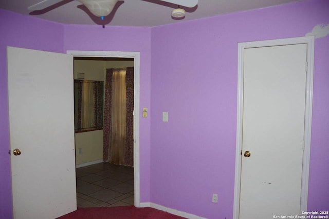 8415 Copperbluff, Converse, TX 78109 - unfurnished bedroom featuring tile patterned flooring and ceiling fan