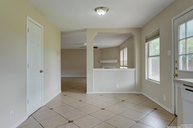 11906 Creek Peak, San Antonio, TX 78253 - spare room featuring ceiling fan and a fireplace