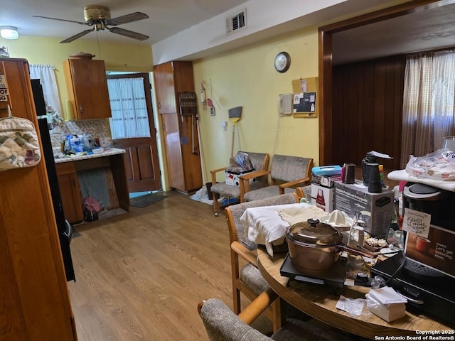 115 Dumont, San Antonio, TX 78227 - dining space featuring light wood-style flooring and ceiling fan