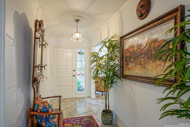 505 Winfield Blvd, Windcrest, TX 78239 - foyer entrance with a chandelier and ornamental molding