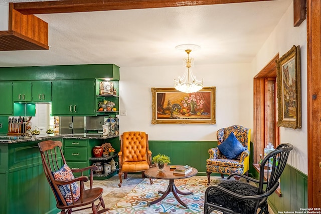 505 Winfield Blvd, Windcrest, TX 78239 - living area with a chandelier and wainscoting