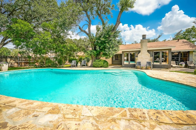 505 Winfield Blvd, Windcrest, TX 78239 - view of swimming pool featuring a patio and french doors