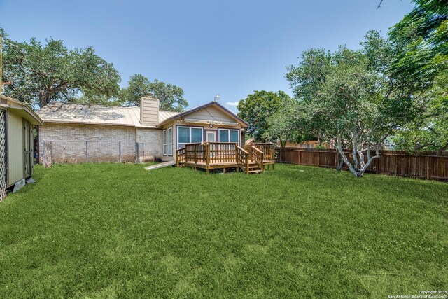 2814 Rim Rock, San Antonio, TX 78251 - fenced backyard with a wooden deck