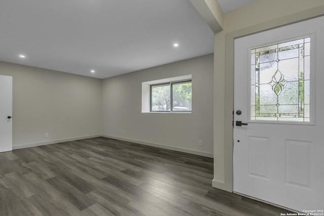 11115 Rendezvous, San Antonio, TX 78216 - foyer with dark wood-type flooring and recessed lighting