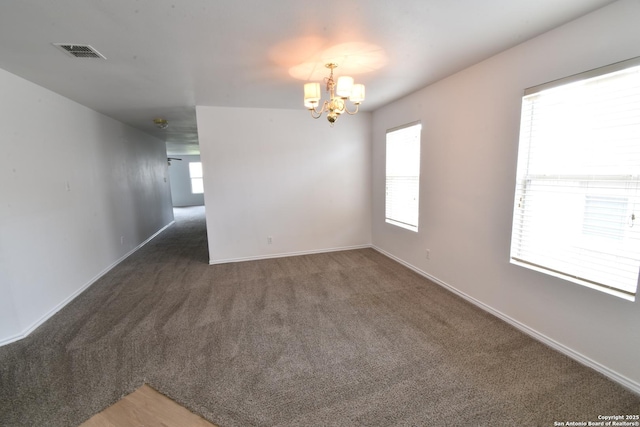 1510 June Berry, San Antonio, TX 78260 - carpeted empty room with a chandelier and plenty of natural light