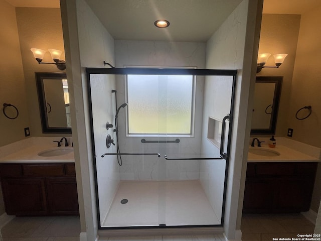 812 33rd St, Hondo, TX 78861 - bathroom with a shower stall and vanity