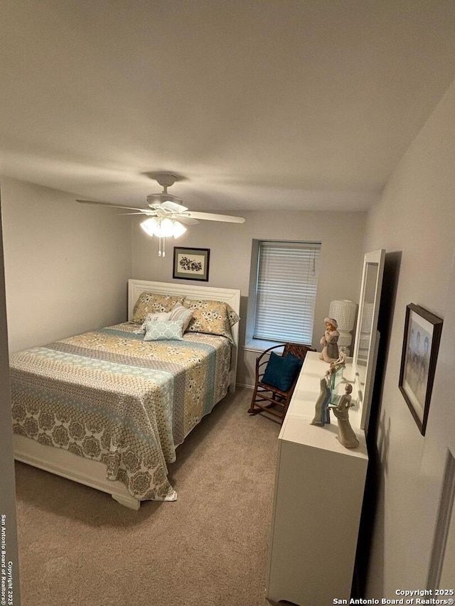 3716 Scenic Dr, Schertz, TX 78108 - bedroom featuring light colored carpet and ceiling fan