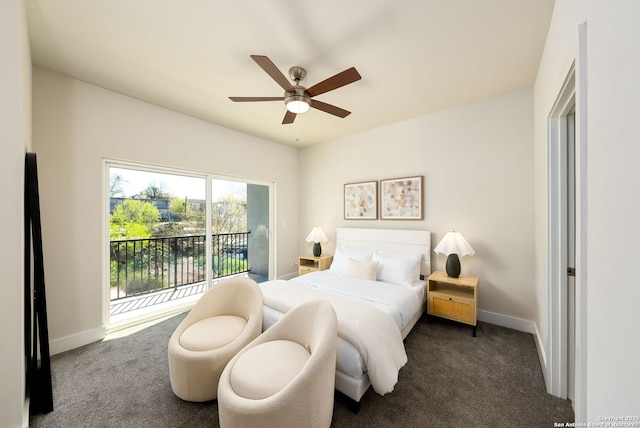419 Ira Ave Unit 1102, San Antonio, TX 78209 - carpeted bedroom featuring access to outside and ceiling fan