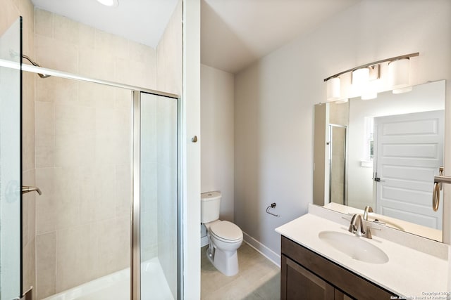 419 Ira Ave Unit 2101, San Antonio, TX 78209 - full bathroom featuring a stall shower, vanity, and tile patterned flooring