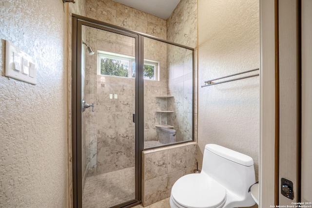 1437 Decanter, New Braunfels, TX 78132 - bathroom featuring a shower stall and a textured wall