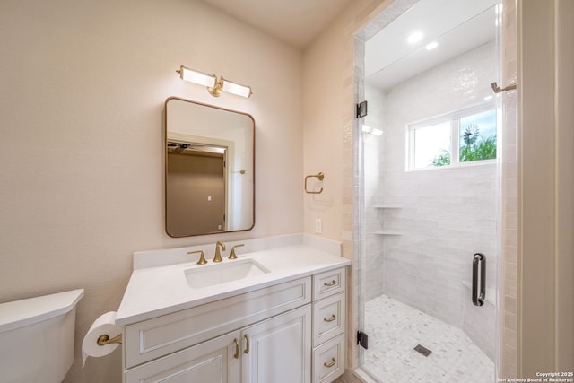 1437 Decanter, New Braunfels, TX 78132 - bathroom featuring vanity and a shower stall