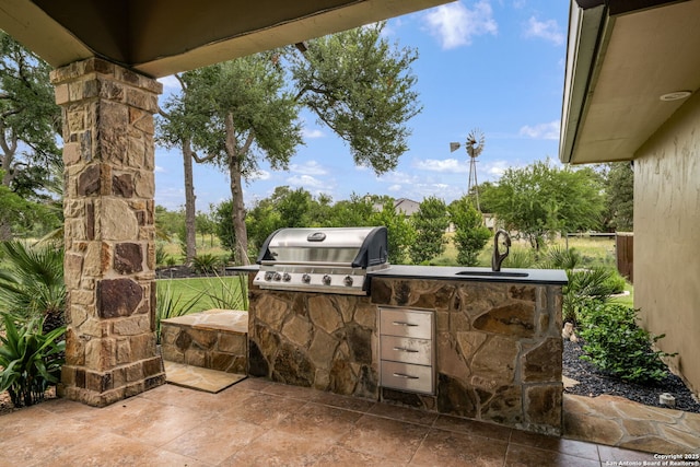1437 Decanter, New Braunfels, TX 78132 - view of patio with exterior kitchen and a sink