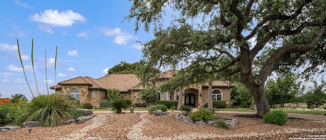 1437 Decanter, New Braunfels, TX 78132 - mediterranean / spanish-style house featuring a tiled roof and stucco siding