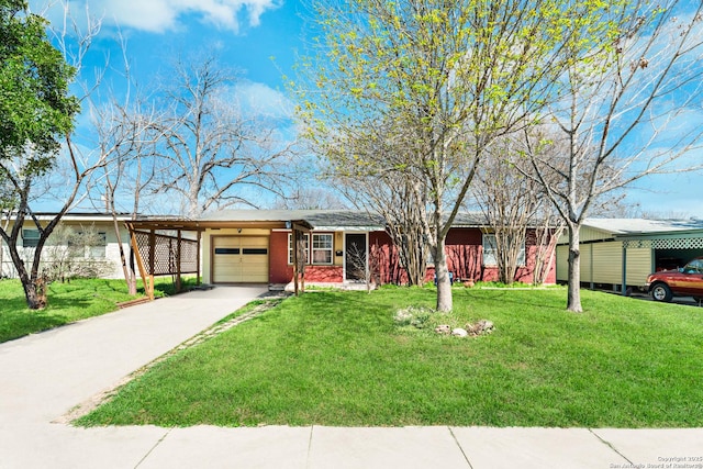 231 Craigmont, San Antonio, TX 78213 - ranch-style house with a garage, a front yard, concrete driveway, and a carport