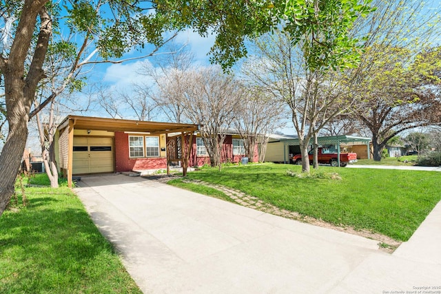 231 Craigmont, San Antonio, TX 78213 - ranch-style house featuring a garage, a front yard, driveway, and brick siding