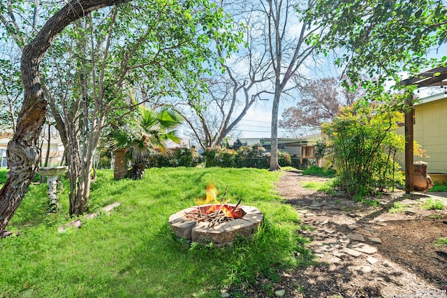231 Craigmont, San Antonio, TX 78213 - view of yard with a fire pit