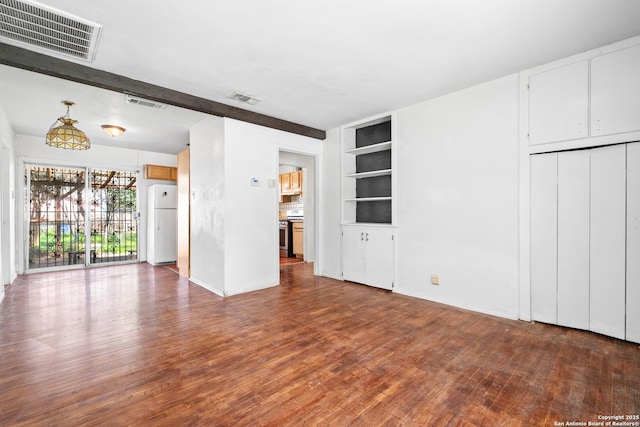 231 Craigmont, San Antonio, TX 78213 - unfurnished living room with wood finished floors and built in features