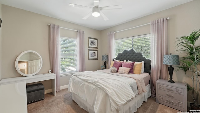 212 Wentworth, Spring Branch, TX 78070 - bedroom featuring carpet flooring, multiple windows, and ceiling fan