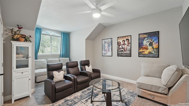 212 Wentworth, Spring Branch, TX 78070 - carpeted home theater room with baseboards and ceiling fan
