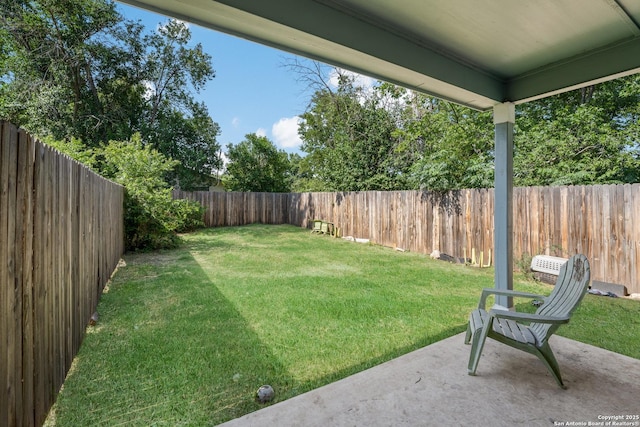 315 Bundy, San Antonio, TX 78220 - fenced backyard with a patio