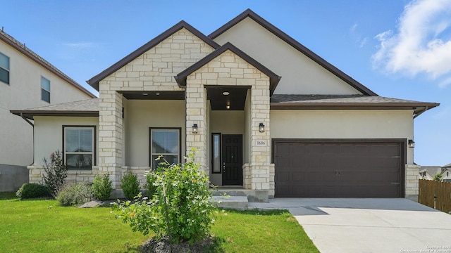 1606 Folk Victorian, New Braunfels, TX 78132 - view of front of property featuring stucco siding, stone siding, and driveway