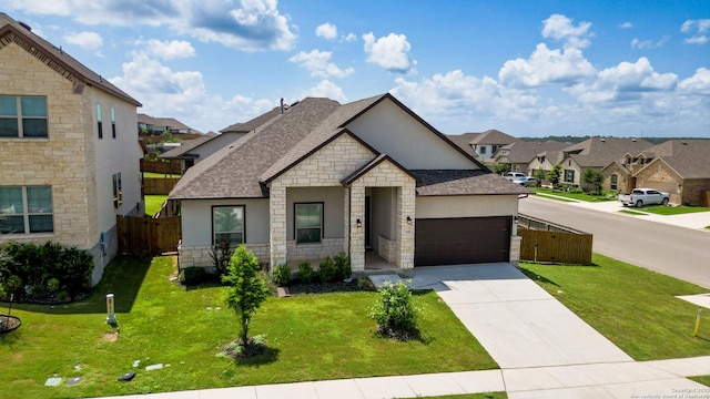 1606 Folk Victorian, New Braunfels, TX 78132 - french country home featuring roof with shingles, stone siding, and stucco siding