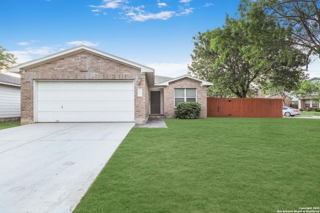 9003 Timber Frk, San Antonio, TX 78250 - ranch-style house featuring concrete driveway, brick siding, and an attached garage