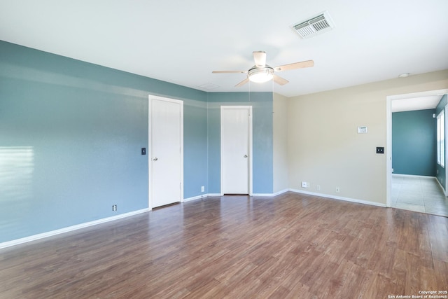 9003 Timber Frk, San Antonio, TX 78250 - empty room featuring a ceiling fan and wood finished floors