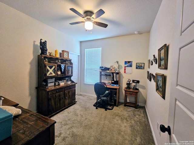 111 Lone Fls, Universal City, TX 78148 - carpeted office space with ceiling fan and baseboards
