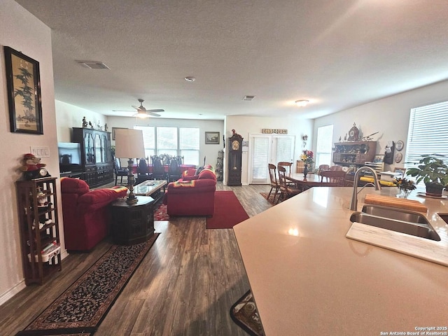 111 Lone Fls, Universal City, TX 78148 - living room featuring wood finished floors and a ceiling fan
