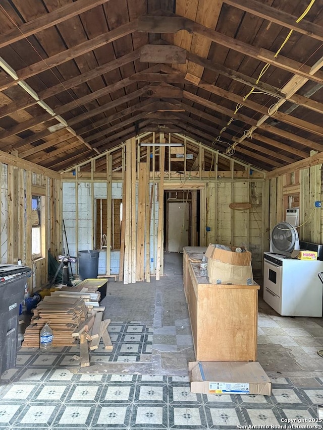 330 Madero, San Antonio, TX 78207 - misc room featuring vaulted ceiling and washer / clothes dryer
