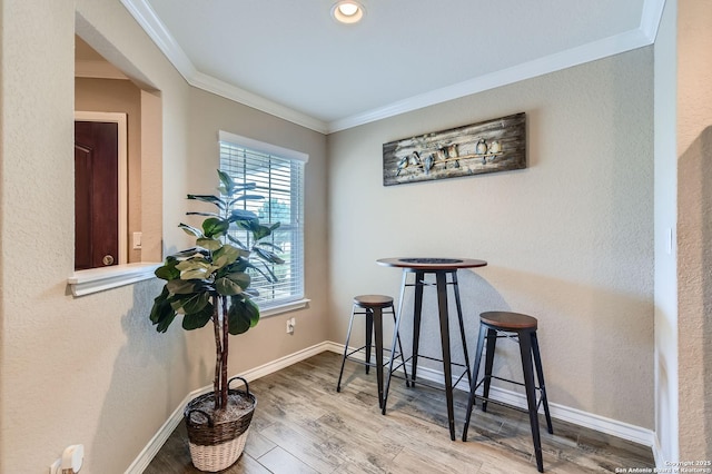3354 Blossom Row, San Antonio, TX 78253 - dining room featuring crown molding and wood finished floors