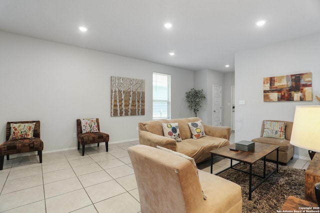 7883 Abbey, San Antonio, TX 78218 - living area featuring recessed lighting and light tile patterned floors