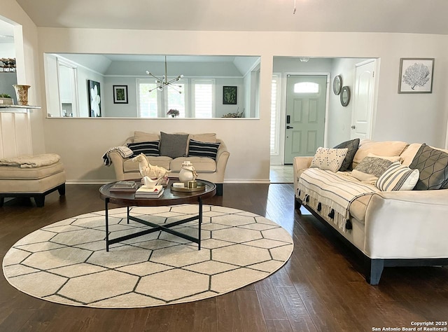 15115 Mission Oaks St, San Antonio, TX 78232 - living area featuring hardwood / wood-style floors and a chandelier