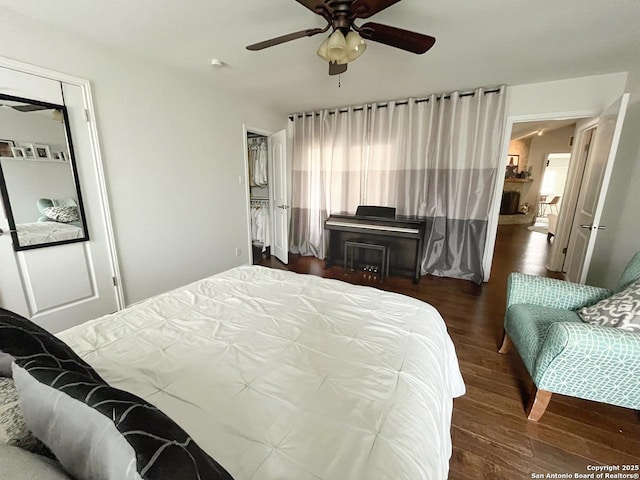 15115 Mission Oaks St, San Antonio, TX 78232 - bedroom featuring wood finished floors and a ceiling fan