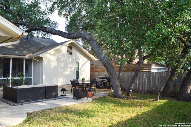 15115 Mission Oaks St, San Antonio, TX 78232 - view of property exterior featuring an outdoor hangout area and a patio area