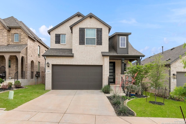 1845 Nettletree, New Braunfels, TX 78132 - view of front of home with a garage, a front lawn, driveway, and roof with shingles