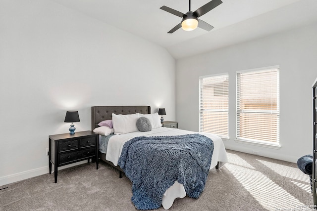 2905 Harvest Moon, Seguin, TX 78155 - bedroom with carpet, lofted ceiling, and ceiling fan