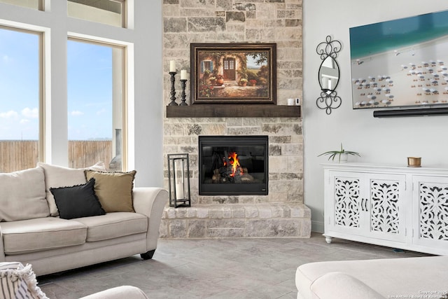 2905 Harvest Moon, Seguin, TX 78155 - living area with a fireplace