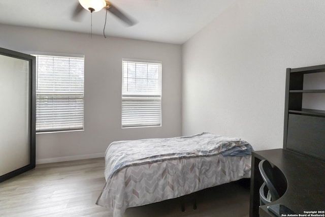 802 Poinsettia, San Antonio, TX 78202 - bedroom featuring wood finished floors and a ceiling fan