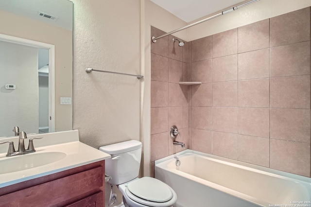 13059 Cache, San Antonio, TX 78253 - bathroom with vanity,  shower combination, and a textured wall