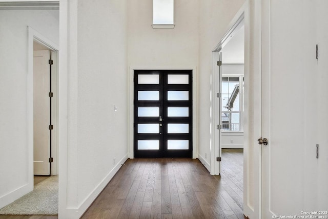 228 Dulce Vis, Boerne, TX 78006 - entryway with dark wood finished floors and baseboards