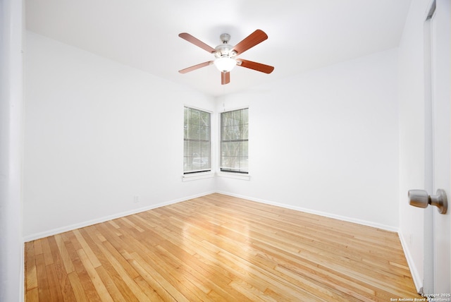 251 Serna, San Antonio, TX 78218 - empty room featuring a ceiling fan and wood finished floors