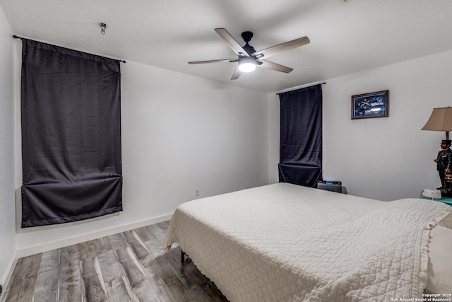 2500 Newning, Schertz, TX 78154 - bedroom with wood finished floors and ceiling fan