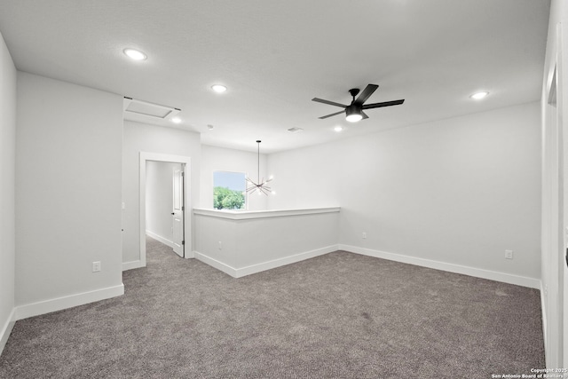 10706 Pharaoh Run, San Antonio, TX 78254 - unfurnished room featuring carpet flooring, recessed lighting, and ceiling fan