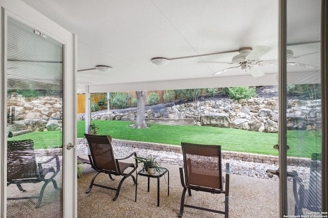 14630 Snip, San Antonio, TX 78248 - view of patio / terrace with ceiling fan
