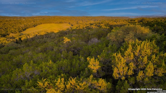 540 Soft Wind, Canyon Lake, TX 78133 - aerial overview of property's location featuring a heavily wooded area