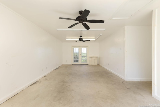 540 Soft Wind, Canyon Lake, TX 78133 - unfurnished room with unfinished concrete floors, ceiling fan, and attic access